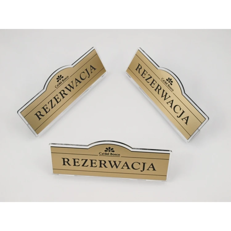 Reservation - table stands 180x67mm GOLD - REZ001