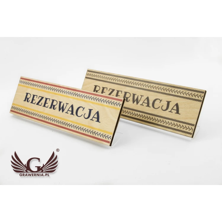 Reservation - Wooden table stands 180x55mm - UV color print - REZ008