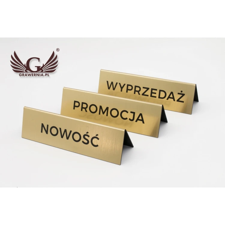 Reservation - table stands 195x55mm GOLD - REZ003