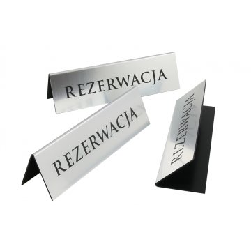 Reservation - stands for tables 195x55mm SILVER - REZ004