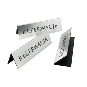 Reservation - stands for tables 195x55mm SILVER - REZ004