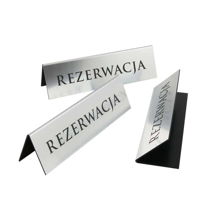 Reservation - stands for tables 195x55mm SILVER - REZ004
