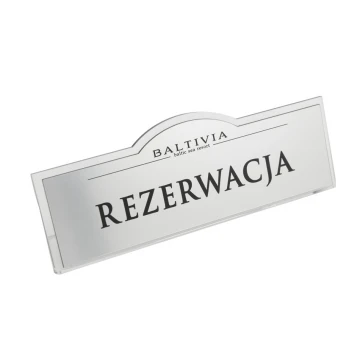 Reservation - stands for tables 180x67mm SILVER - REZ002