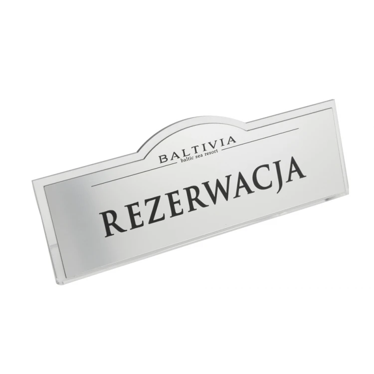 Reservation - stands for tables 180x67mm SILVER - REZ002