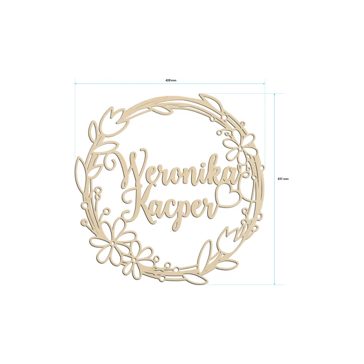 Decorative Rosette - Names of the Newlyweds - ROZ003