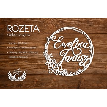 Decorative Rosette - Names of the Newlyweds - ROZ005
