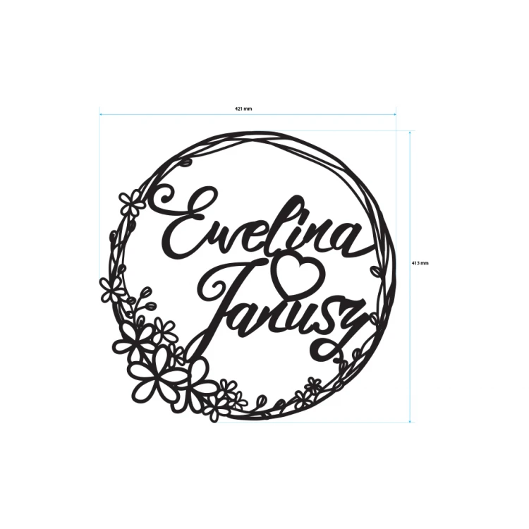 Decorative Rosette - Names of the Newlyweds - ROZ005