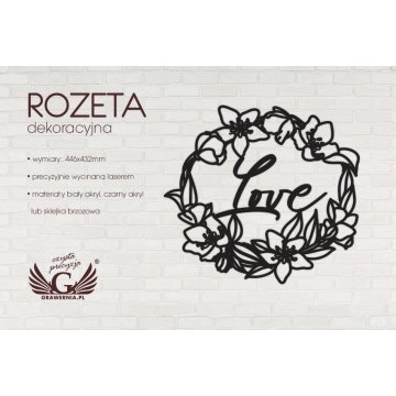 Decorative Rosette - love - ROZ010