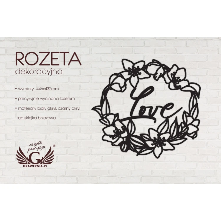 Decorative Rosette - love - ROZ010