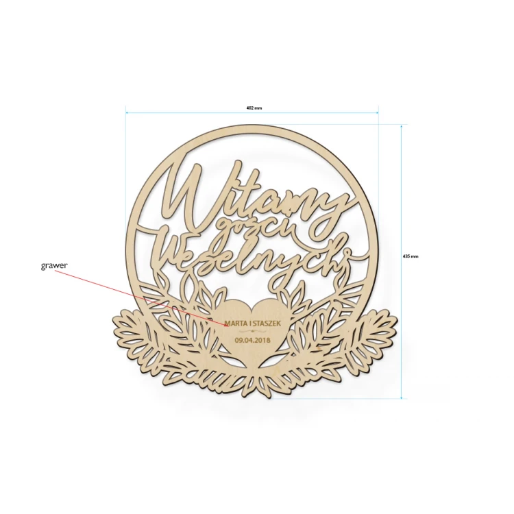 Decorative Rosette - Welcome Wedding Guests - ROZ009