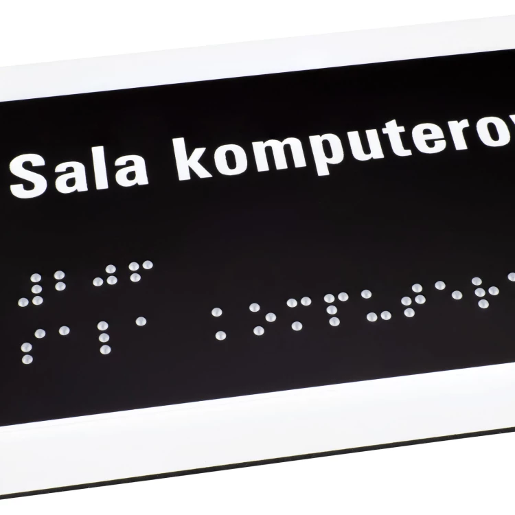 Computer room - NFC plaque for door or wall with Braille - size 200x84mm - TAB593