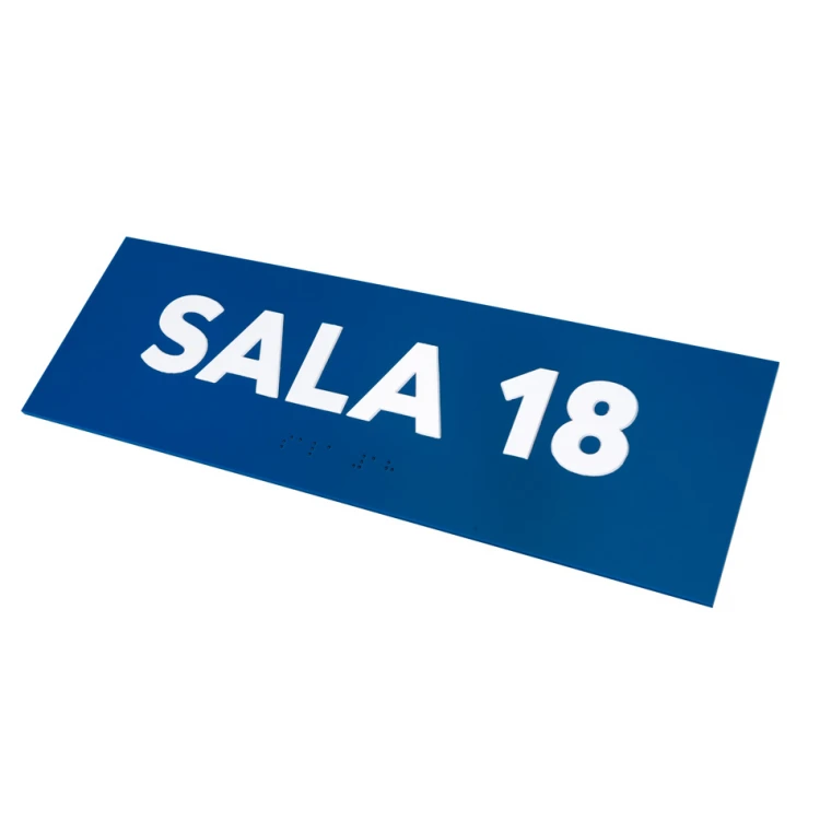 Sala - ADA plaque with raised letters and numbering in Braille - size 310x100mm - TAB279