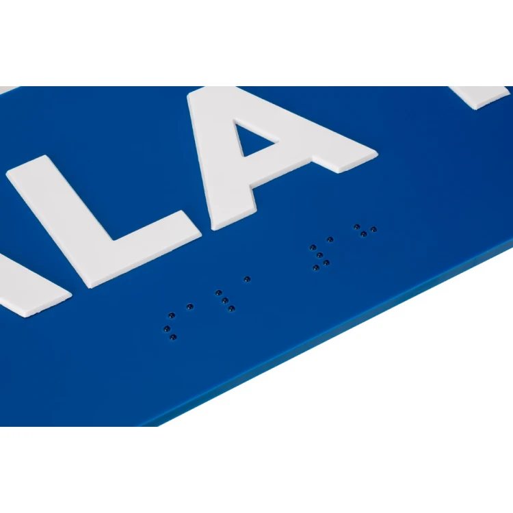 Sala - ADA plaque with raised letters and numbering in Braille - size 310x100mm - TAB279