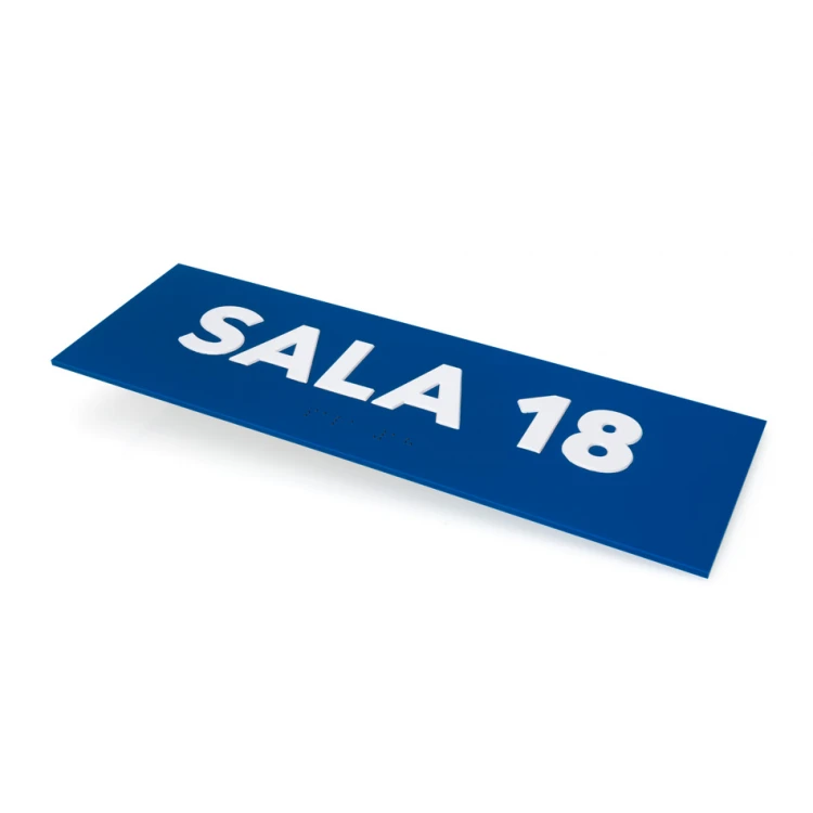 Sala - ADA plaque with raised letters and numbering in Braille - size 310x100mm - TAB279