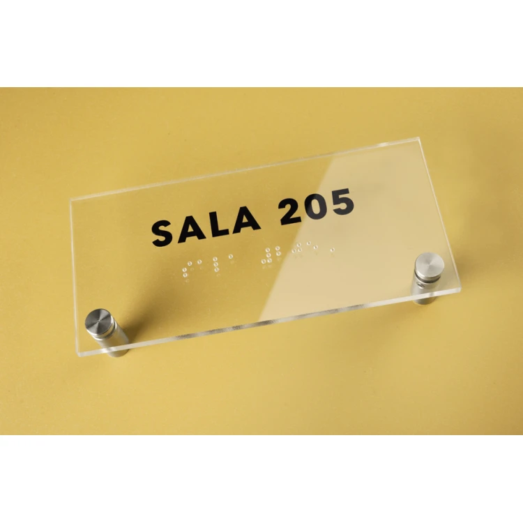 Sala - Plexiglass Plaque with Braille Numbering - Size 160x75mm - TAB275