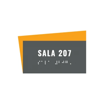 Sala - Plaque with numbering and Braille script - size 134x84mm - Hard PVC - HORIZON -TAB307