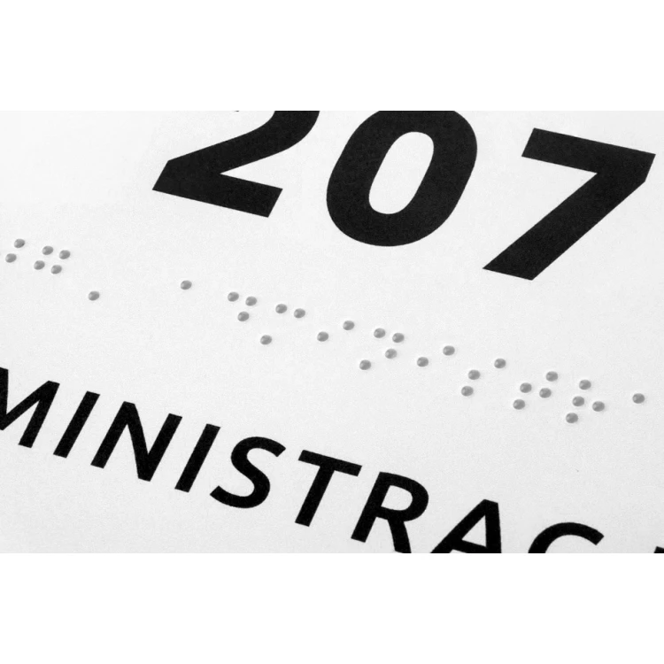 Parking - Directional Sign with Braille Lettering - Size 274x72mm - Hard PVC - SIMPLE - TAB337