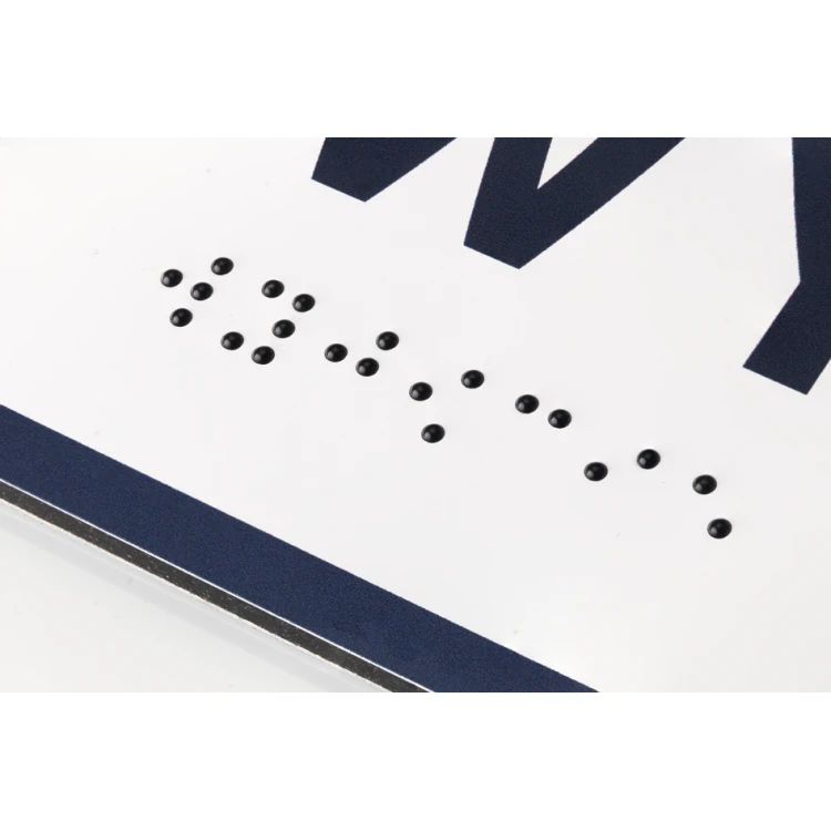 Toilet - white dibond sign with Braille script - size 140x200mm - MONO - TAB293