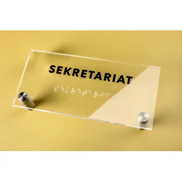 Secretariat - Plexiglass sign with Braille lettering on spacers - size 160x75mm - TAB268