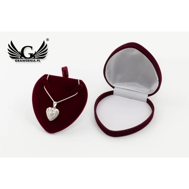 Openable Heart with Zirconias and Chain - Secret Box, Engraved Case - Silver - SRB030