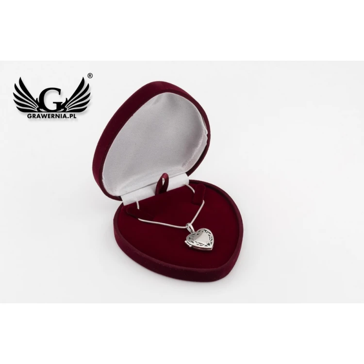 Opening Heart with Chain - Secret Box, Engraved Locket - Silver - SRB031