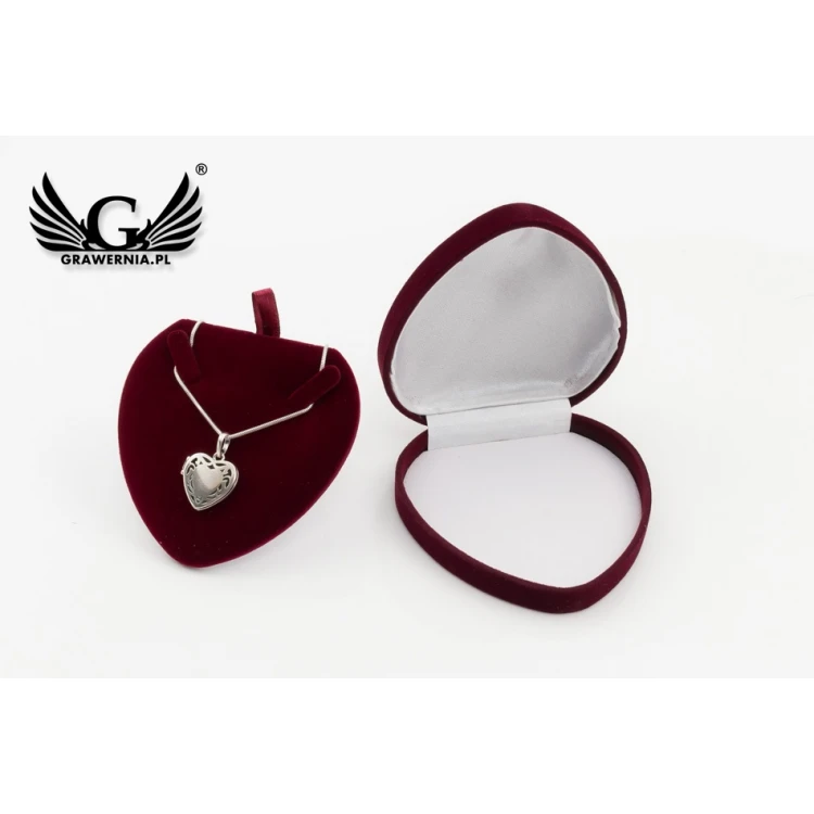 Opening Heart with Chain - Secret Box, Engraved Locket - Silver - SRB031