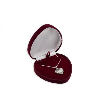 Opening Heart with Chain - Secret Box, Engraved Locket - Silver - SRB031