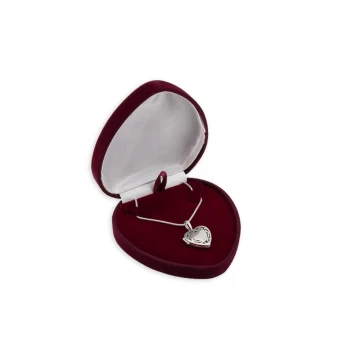 Opening Heart with Chain - Secret Box, Engraved Locket - Silver - SRB031