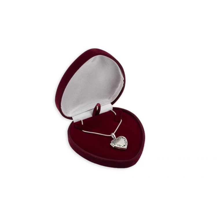 Opening Heart with Chain - Secret Box, Engraved Locket - Silver - SRB031