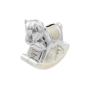 Beige Pony Pearl Clay Money Box - Holy Baptism Souvenir - SKR005