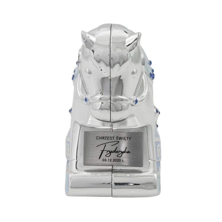 Blue Pony Pearl Clay Money Box - Holy Baptism Souvenir - SKR006
