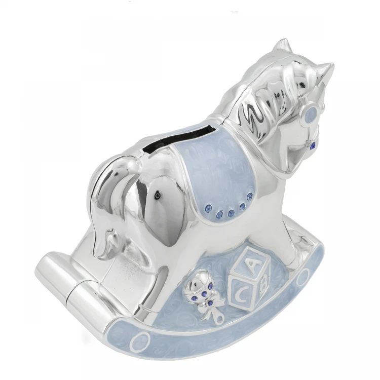 Blue Pony Pearl Clay Money Box - Holy Baptism Souvenir - SKR006
