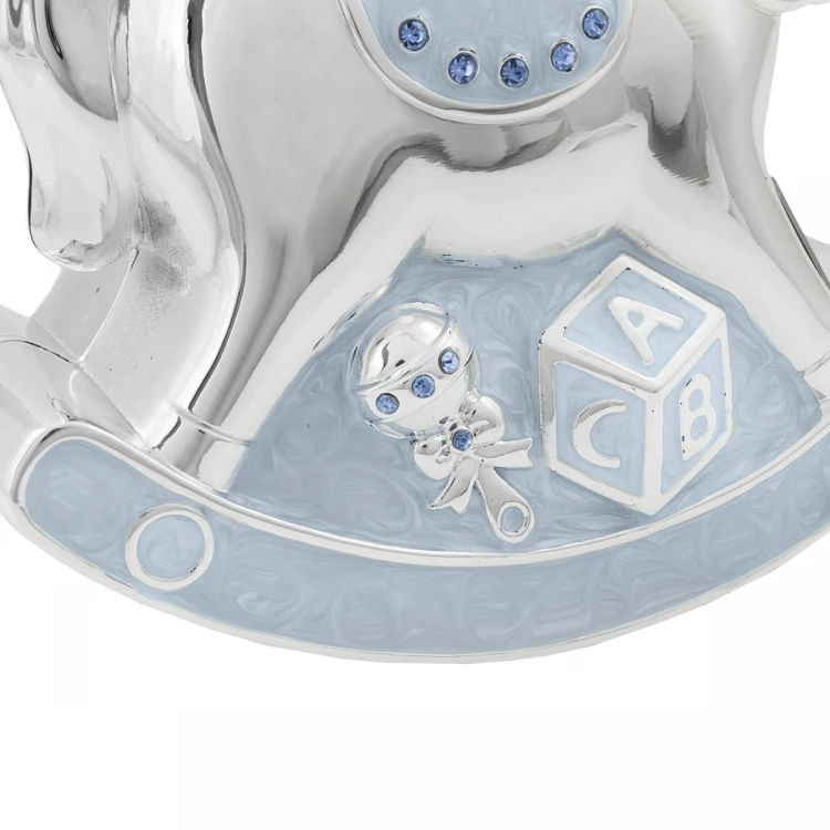 Blue Pony Pearl Clay Money Box - Holy Baptism Souvenir - SKR006