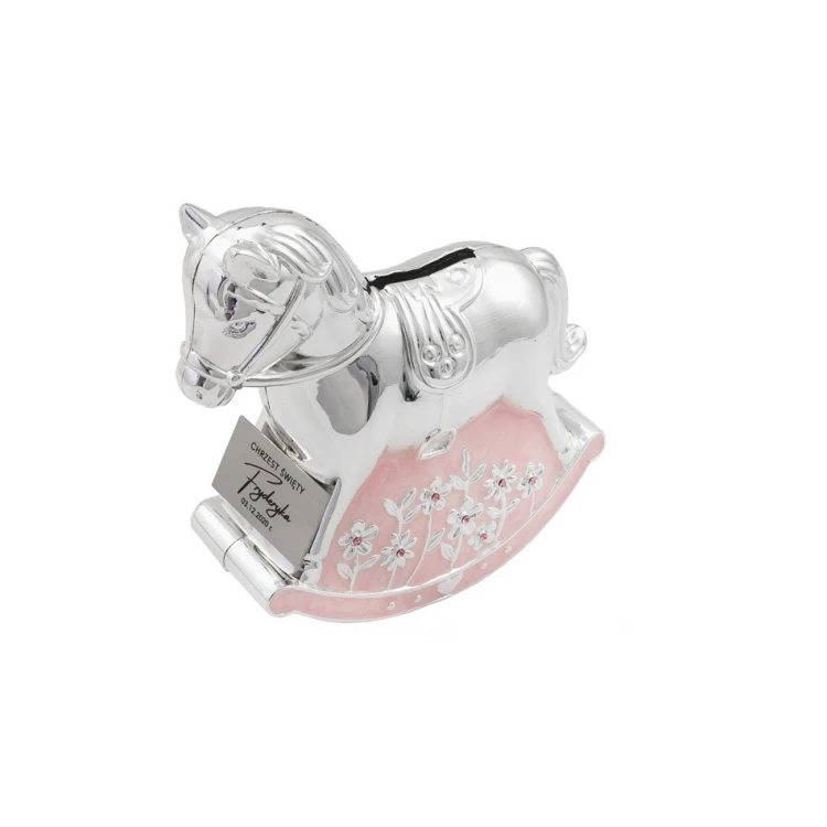 Pearlescent Pink Pony Money Box - Holy Baptism Souvenir - SKR007