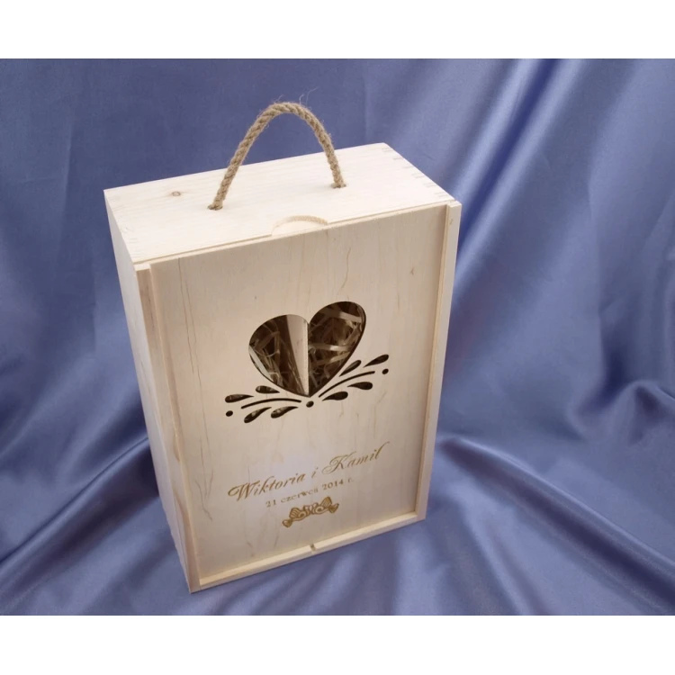 Wooden Box with Glasses for Wedding or Anniversary - SK01