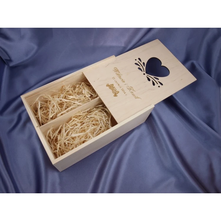 Wooden Box with Glasses for Wedding or Anniversary - SK01