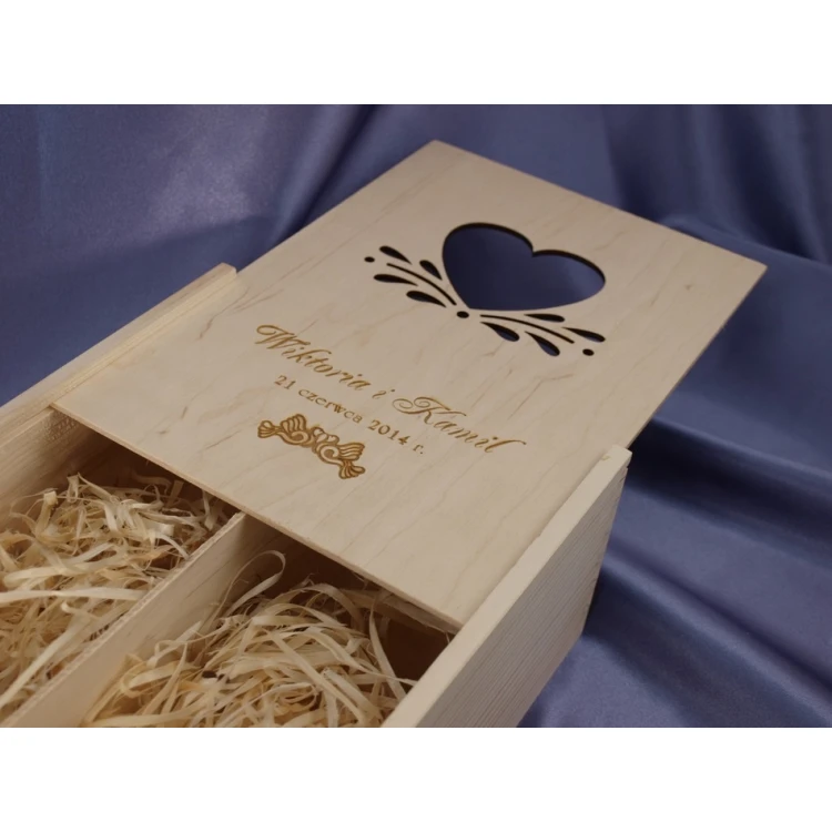Wooden Box with Glasses for Wedding or Anniversary - SK01