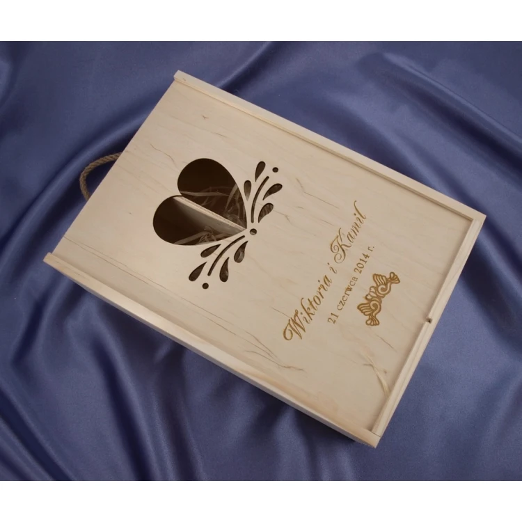 Wooden Box with Glasses for Wedding or Anniversary - SK01