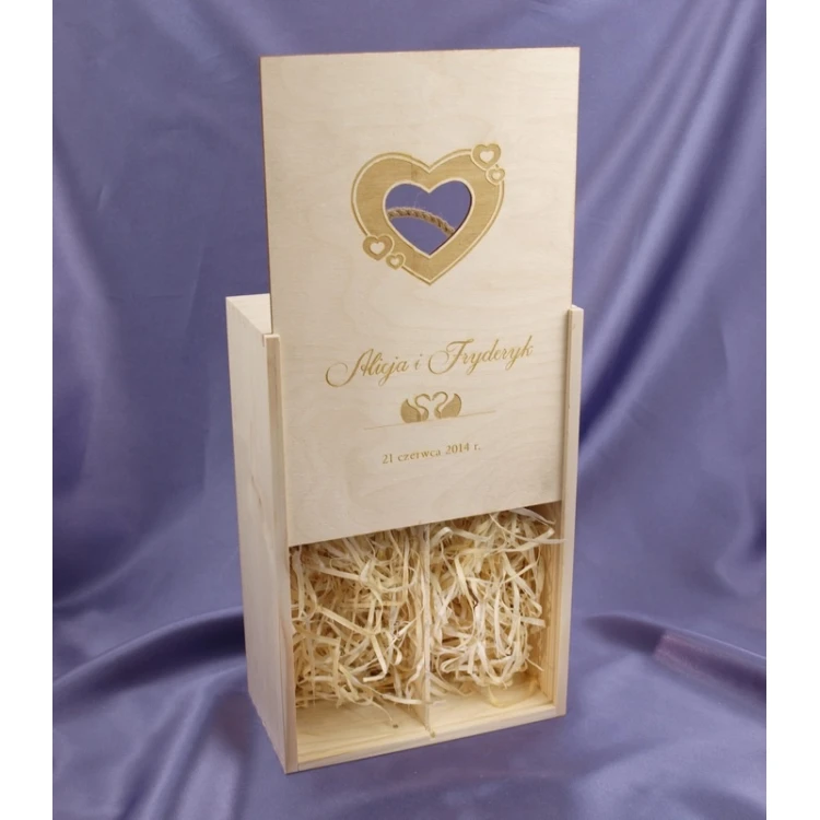 Wooden Box with Glasses for Wedding or Anniversary - SK02