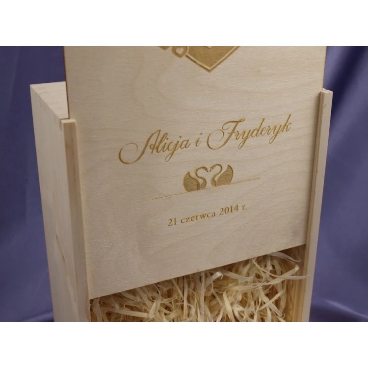 Wooden Box with Glasses for Wedding or Anniversary - SK02