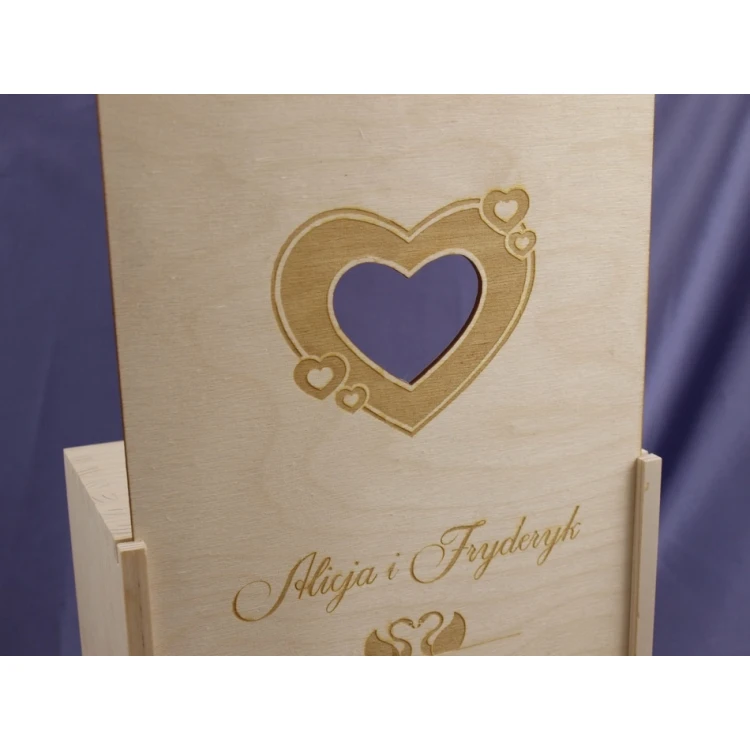 Wooden Box with Glasses for Wedding or Anniversary - SK02