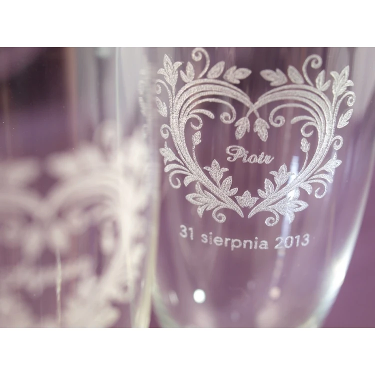 Wooden Box with Glasses for Wedding or Anniversary - SK01