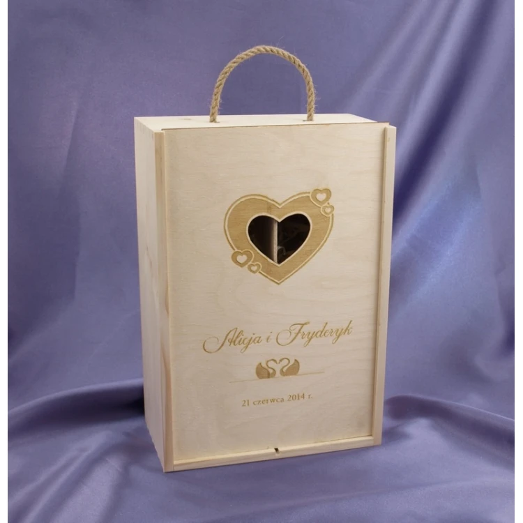 Wooden Box with Glasses for Wedding or Anniversary - SK02