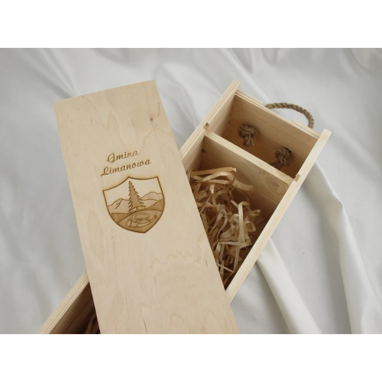 Alcohol box with logo, text or coat of arms