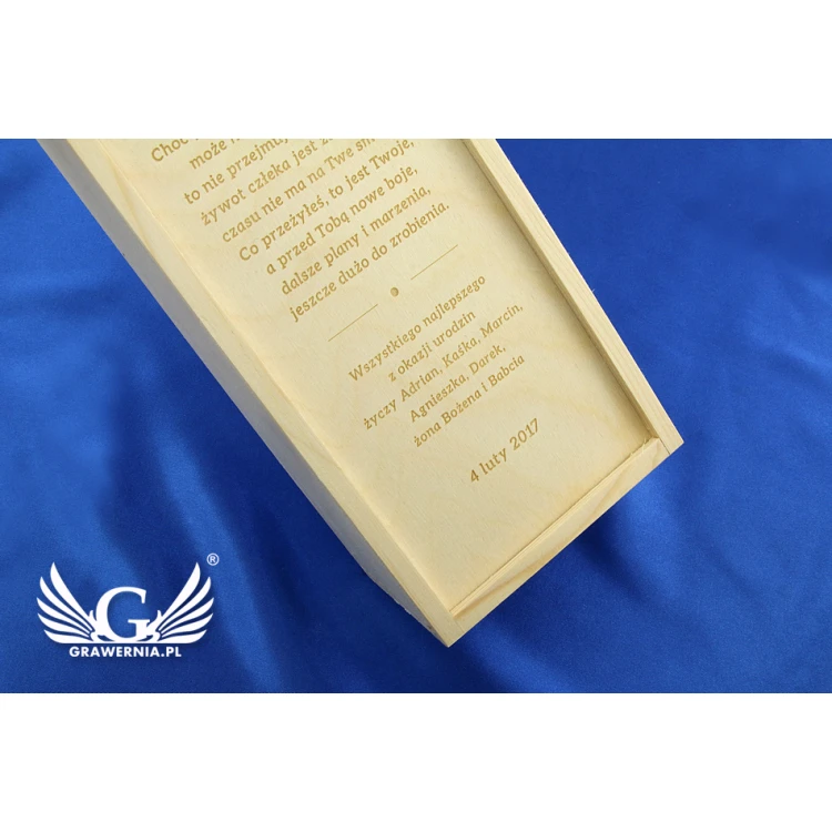 Alcohol box with logo, text or coat of arms