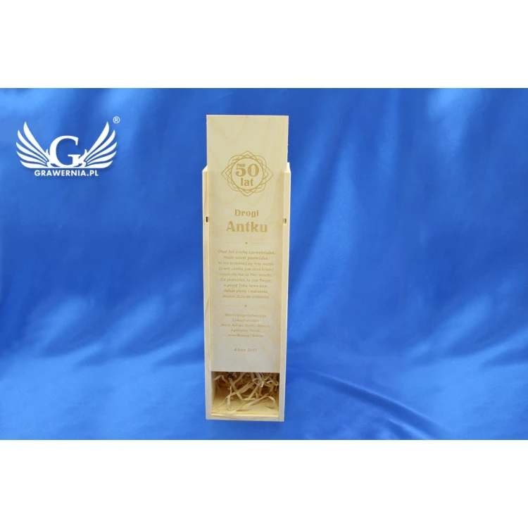Alcohol box with logo, text or coat of arms