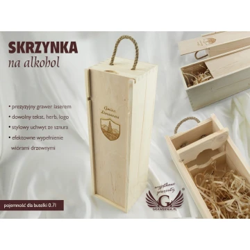 Alcohol box with logo, text or coat of arms