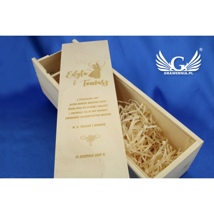 Alcohol box with logo, text or coat of arms