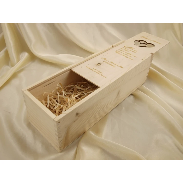 Wine Box with a Window in the Shape of Connected Hearts