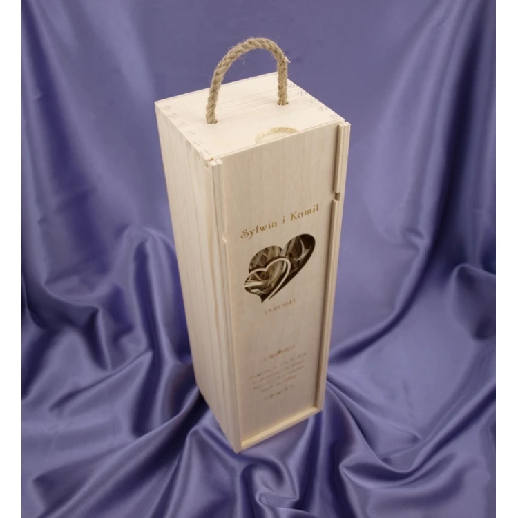 Wine Box with a Window in the Shape of Connected Hearts